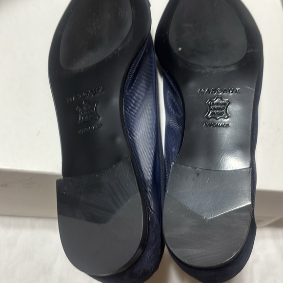 Margaux suede leather and mesh navy blue Women's Blue Flats. Handmade in Spain. - Picture 7 of 9